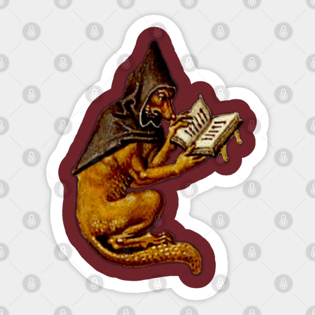 Medieval Reader Sticker by SenecaReads